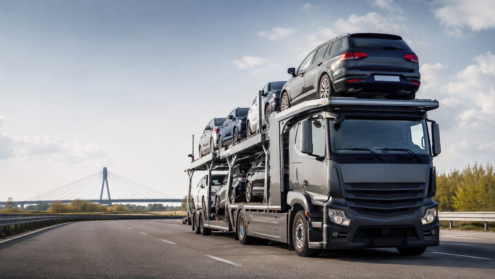 Автовоз с автомобилями из Германии